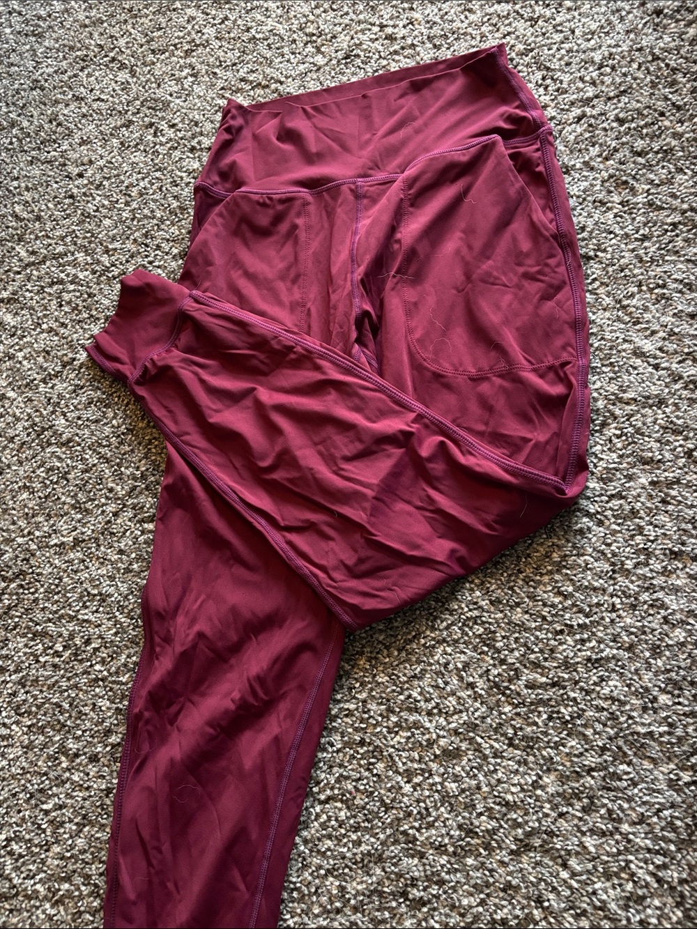 Burgundy High-Waist Leggings